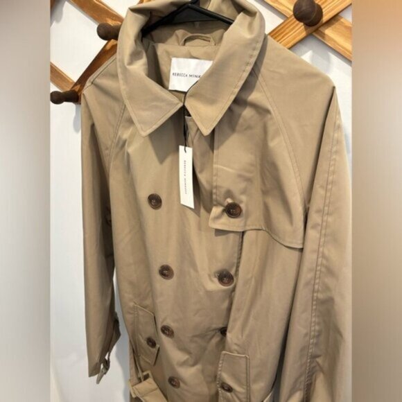 NWT- REBECCA MINKOFF BELTED TRENCH COAT - Size L - Picture 5 of 11